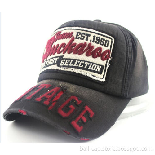 Washed Baseball Cap Blank Hat with metal buckle
